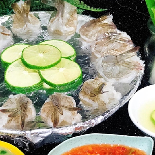 Tôm sống mù tạt