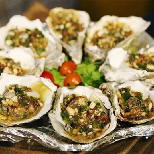 Hàu nướng mỡ hành